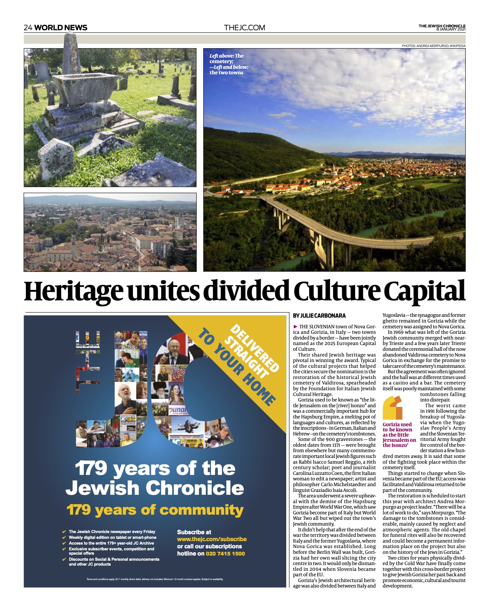 Jewish Heritage Europe 30 dicembre 2020